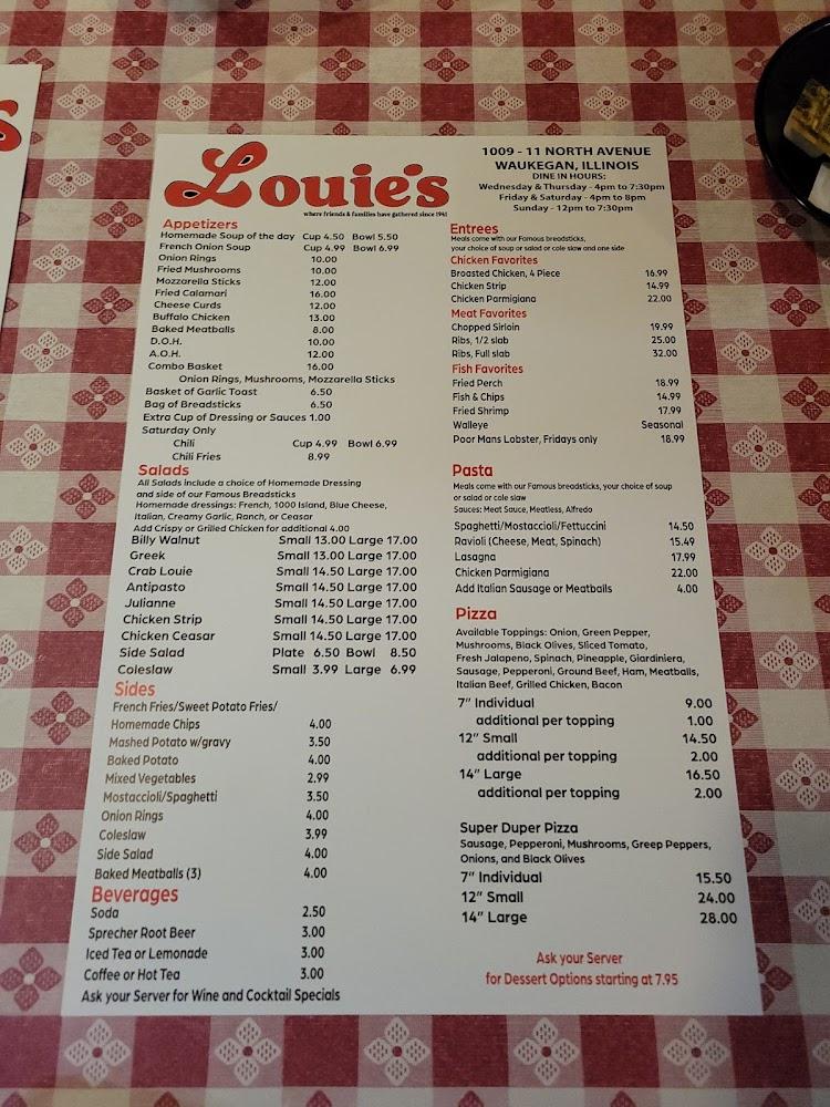 Louie's Restaurant Menu image 3