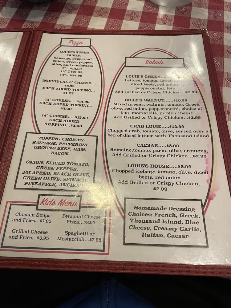 Louie's Restaurant Menu image 4